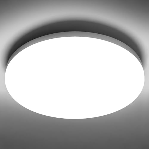 genatu Deckenlampe Badezimmer IP65 wasserdicht [17W ≙150W Glühbirne] 2335lm Neutralweiß 4000K - CRI80+ & Flimmerfrei, Einfache Montage (Ø22cm) Für Küche/Abstellraum/Flur