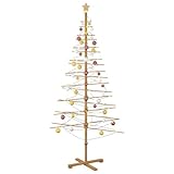 vidaXL Albero di Natale in Legno con Supporto Marrone 210 cm bambù, Salotto, Decorazioni Moderne per Feste, Albero Minimalista, centrotavola Eco-Friendly di Natale
