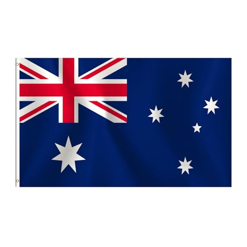 Australian Flag 3x5 Ft for Outside Australia Flag with Brass Grommets Fade Resistant Polyester for Indoor Outdoor Decor Home Porch Wall Garden Events