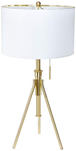 ORE International 31171T-SG Mid-Century 32.5" to 37.5" H Adjustable Tripod Table Lamp, Matte Gold