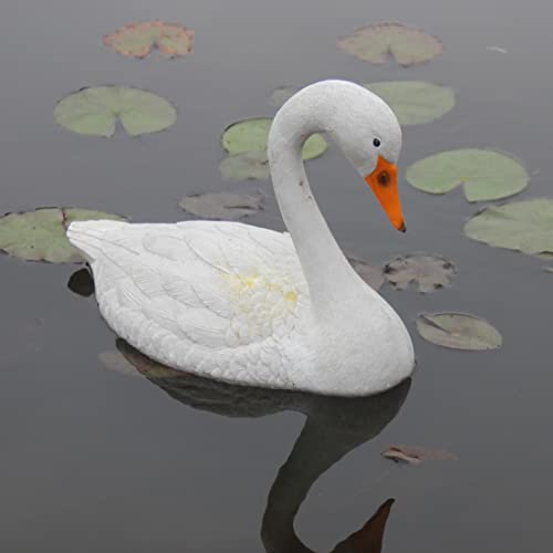 Fiomva Realistic Duck Mallard Swan Flamingo Hunting Decoy Garden Decor,Floating Swan Decoys For Geese Pool Pond,Garden Bird Statue, (Swan, 13.7X9.2 D) #TOP1