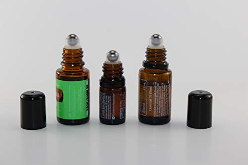 12 Stainless Steel Roller Ball Roll On Inserts for Essential Oil Bottles 5ml and 15ml Amber doTERRA and Young Living Bottles