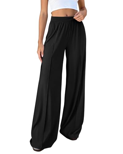 BTFBM Palazzo Pants for Women - Flowy Wide Leg