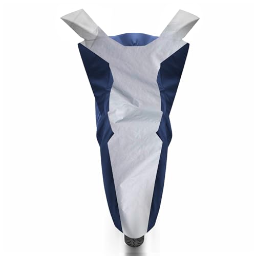 Image of Auto Hub Bike Cover Compatible with Bajaj Pulsar 150 with Mirror Pocket, Dustproof, Heat Resistant, Triple Stitched, Pulsar 150 Bike Cover- Navy, Silver