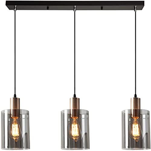 Lustre en verre à 3 têtes style nordique moderne pour salle à manger et bureau