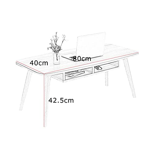 Table basse en bois de noyer 80 cm avec étagère de rangement ovale pour le salon