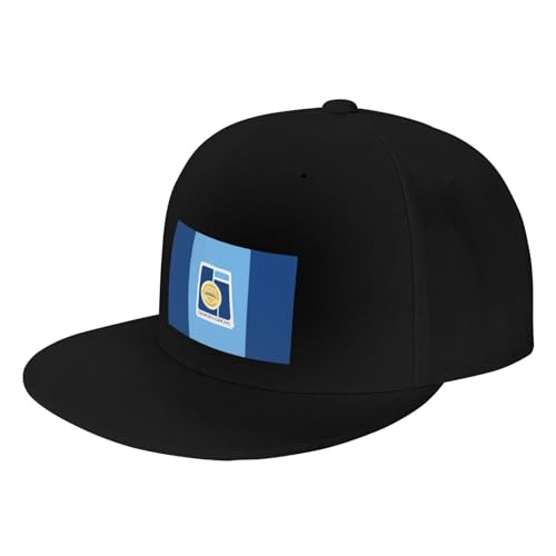 Flag of Garden Grove, California Snapback Hat Flat Bill Brim Baseball Cap for Men Women Sun Hats Black