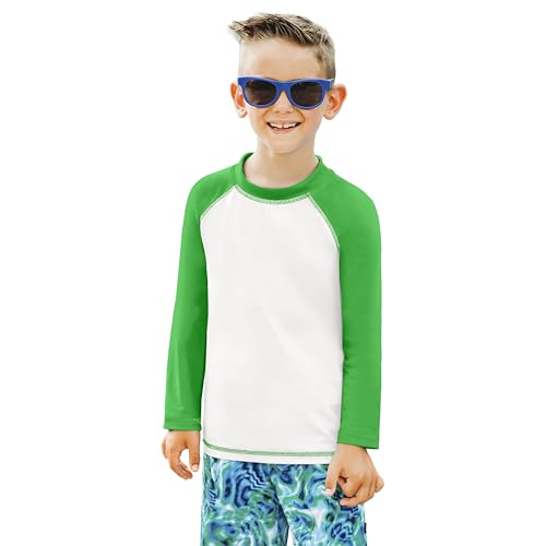 City Threads Boys Rashguard Swim Shirt UPF 50+ Soft Comfortable Durable Sun Protection Made in USA