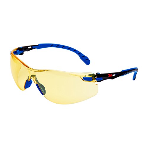 3M Solus Safety Glasses, Blue/Black frame, Scotchgard Anti-Fog, Amber Lens, S1103SGAF-EU