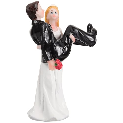 Figura de novios de resina blanca para pasteles de boda y fiestas románticas