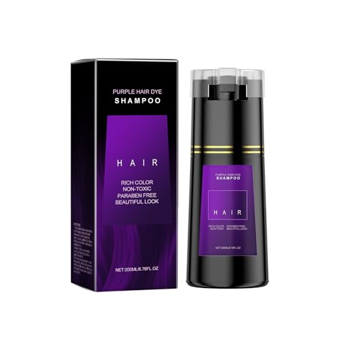 Champú Tinte Morado, Hair Dye Shampoo, Realza Tonos Púrpura Vibrantes Y Matices Malva, Reactivador De Color Con Limpieza Nutritiva, Color Duradero Sin Decoloración, Fácil Aplicación En Casa