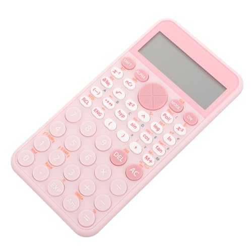 Calculadora científica Veemoon rosa con pantalla de 12 dígitos y batería de botón para estudiantes