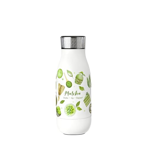 Flask Bottle with Matcha Whisks in Matcha White