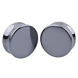 MOBUTOFU Tapones para Perforaciones de Orejas de Piedra Natural Negra, Dilatadores de Túnel Delicados y Fáciles de Combinar para Bodas y Fiestas, 1 Par