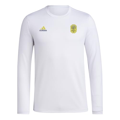adidas Men's Nashville Soccer Club MLS Long Sleeve T-Shirt, White, XX-Large
