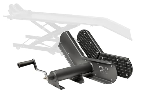 WerkPerto Radklemme für Motorrad Radhalter Motorradhebebühne Gummi mit Verstellbarer Kurbel bis Öffnungsweite 170 mm Motorradständer Hebeühne passend für alle gängigen Vorderräder & viele Hinterräder