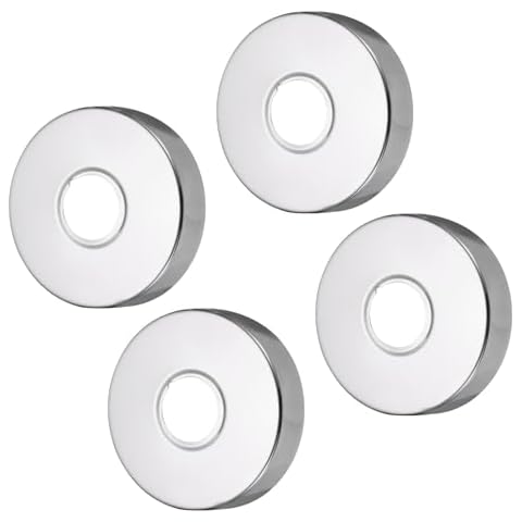 sourcing map 4pcs Shower Arm Flange 80mm/3.1" OD Escutcheon Plate Stainless Steel Round Plumbing Cover Plates for 25mm/1" Dia Water Pipe Faucet Decoration Accessories, Silver Tone Cover