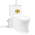 800 Watt Compact One Piece Macerating Toilet with Pump Upflush System Kit, Dual Flush 0.8/1.28 GPF Elongated Toilet Bowl for Basement, 4 Discharge Inlets for Basin, Shower, Toilet, Laundry