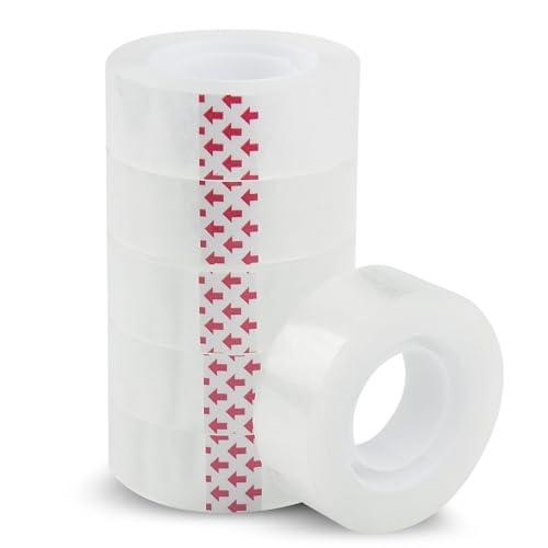 LxsNyvantic Rouleau de scotch,Forte Adhérence，6Rouleaux,Ruban de 18mm x 33m - Idéal pour le Bureau et l'École