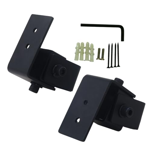 Image of Audiovan Iron Satellite Speaker Wall Mount /Speaker Wall Bracket Thread Hole 5 MM, 6 MM, 8 MM ( /Keyhole Speakers - Universal Type (Speaker Wall Mount, Black)