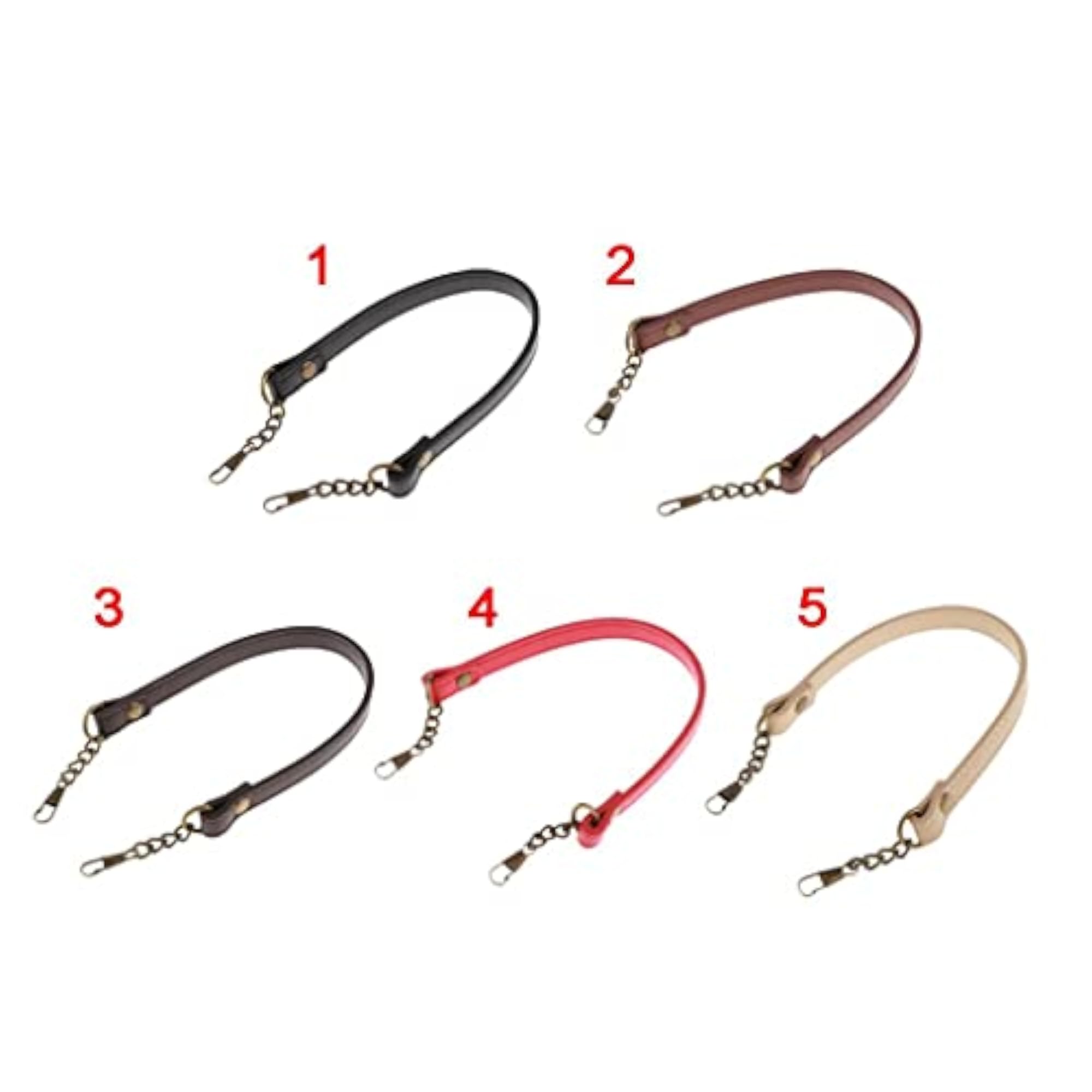 Short Bag Strap Replacement PU Leather Handle, Black