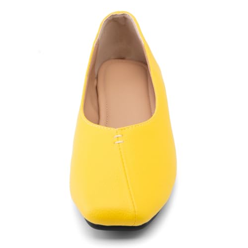 Ballet Flats for Womens Girls Square Toe Soft Comfortable Slip On Ballerina Walking Loafers Dress Shoes3