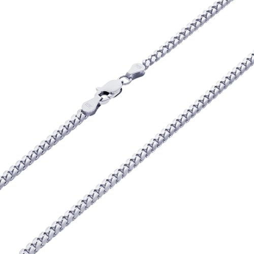 Nuragold 10K Real White Gold Solid Miami Cuban Link 3.5mm Chain Necklace (16
