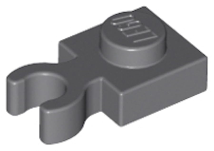 LEGO Plate Modified 1 x 1 with Open O Clip, Vertical Grip, Part 4085d (Dark Bluish Gray, 10, Bricks) โ image 1