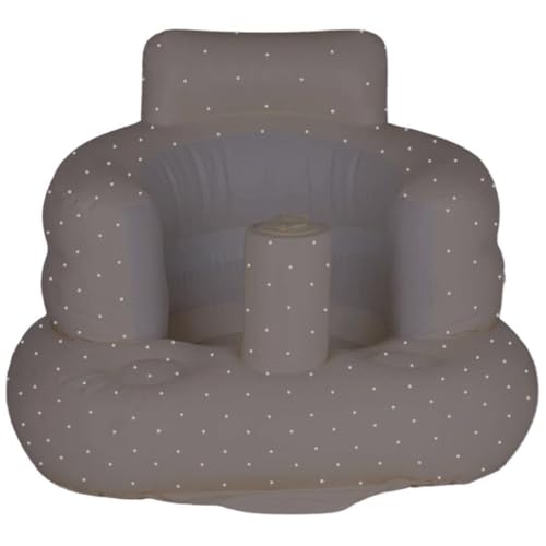 Image of SplashEZ Inflatable Baby Seat - Sit-Up Chair for Kids 3 Months to 3 Years, Blow-Up Baby Seat with Air Pump for Home, Inflatable Sit Me Up Chair for Infant Back Support, Floor & Travel, Polka Dots Grey