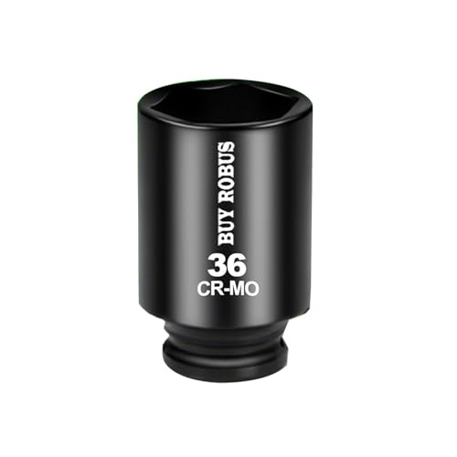 36mm Socket 1/2 Drive Deep Impact SAE Socket 6 Point CR-MO for Easy Removal of Axle Nut