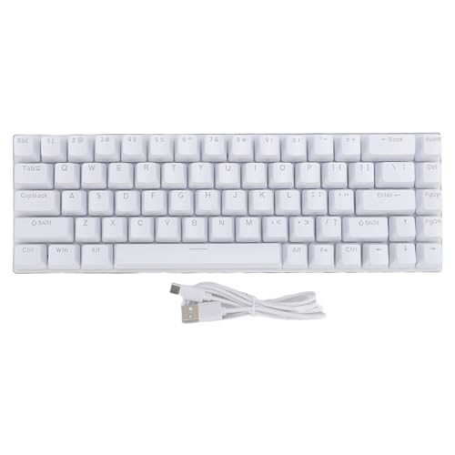 60% clavier de jeu mécanique compact blanc 68 touches filaire avec switch bleu