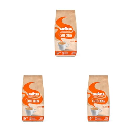 Lavazza, Caffè Crema Gustoso, Kaffeebohnen, für Espressomaschinen, mit Würzigem und Nussigen Aroma, für einen Kräftigen Geschmack, Arabica und Robusta, Intensität 9/10, Mittlere Röstung, 1 kg Packung Lavazza, Caffè Crema Gustoso, Kaffeebohnen, für Espressomaschinen, mit Würzigem und Nussigen Aroma, für einen Kräftigen Geschmack, Arabica und Robusta, Intensität 9/10, Mittlere Röstung, 1 kg Packung
