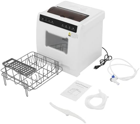 Mini Dishwasher, 1100W Portable Countertop Dishwasher with 4 Cleaning Modes, Drying Function, Touchscreen, Low Noise & Inlet Hose for Home Apartments RVs