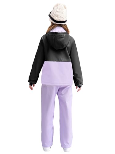 easyforever Kids Girls Ski Suit Long Sleeve Jacket Hooded Coat Snowsuits with pants for Snow Sports Skiing Snowboarding2
