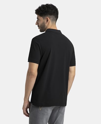 Image of Jockey AM38 Men's Microfiber Fabric Solid Half Sleeve Polo T-Shirt with StayDry & StayFresh Technology