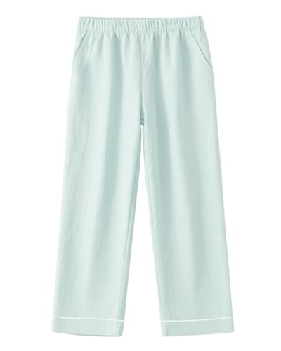 LANKMEI Girl's Pajama Pants Sleepwear Soft Fashion Lounge PJ Bottoms with Pockets, Green, 6-7 Years = Tag 130