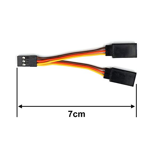 Elechawk 890 5 Pcs Jr/Futaba Style Servo 1 To 2 Y Harness Leads Splitter Cable Male To Female Extension Lead Wire thumb #1