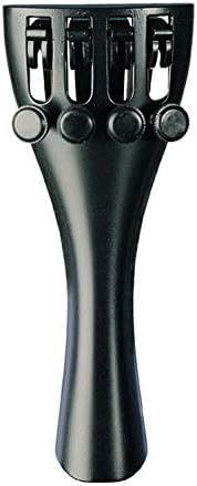 4/4 Violin Ultra Composite Tail Piece Black with 4 Fine Tuners and Adjusting Gut 918119 Vwws