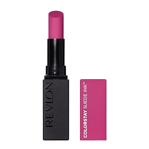 Revlon ColorStay Suede Ink Lipstick, deckender Lippenstift, langanhaltend, nicht ĂĽbertragbare Formel, angereichert mit Vitamin E, wasserfest, 010 Tunnel Vision, 2,55 g