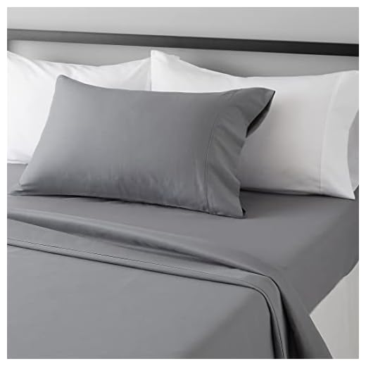 Amazon Basics Lightweight Super Soft Easy Care Microfiber Bed Sheet Set with 14-inch Deep Pockets - Twin XL, Dark Gray