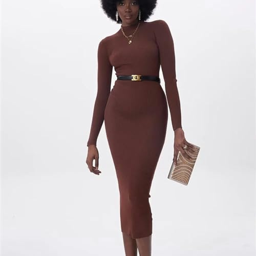 Robe tricotée blanc cassé taille unique pour affiner la silhouette