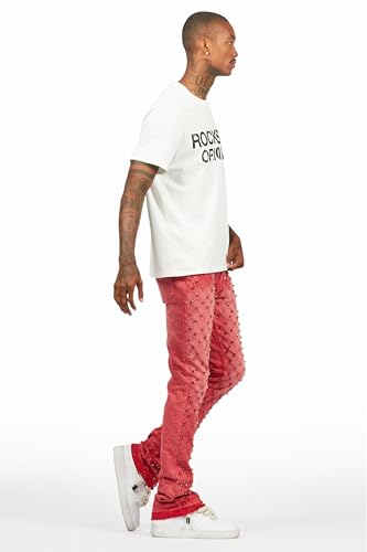 Men's Glit Rhinestone Stacked Flare Jean3