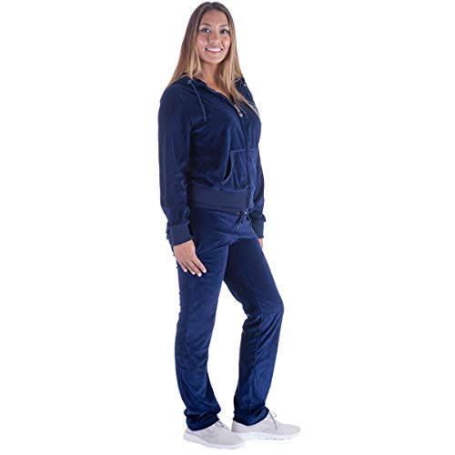 Image of Velour Tracksuit Womens 2 Pieces Joggers Outfits Jogging Sweatsuits Set Soft Sports Sweat Suits Pants