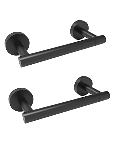 Image of RARXTR Matte Black 2 Pack Toilet Paper Holder SUS304 Stainless Steel Double Post Pivoting Toilet Paper Roll Holder Wall Mounted Toilet Tissue Holder for Commercial Bathroom RV