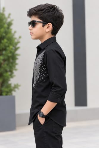 Image of Boys Satin Full Sleeve Shirt Stylish Shirt for Kids Soft & Shiny Casual Formal Shirt