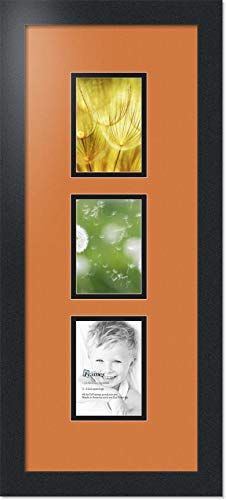 Art to Frames Double-Multimat-864-712/89-FRBW26079 Collage Photo Frame Double Mat with 3-3.5x5 Openings and Satin Black Frame