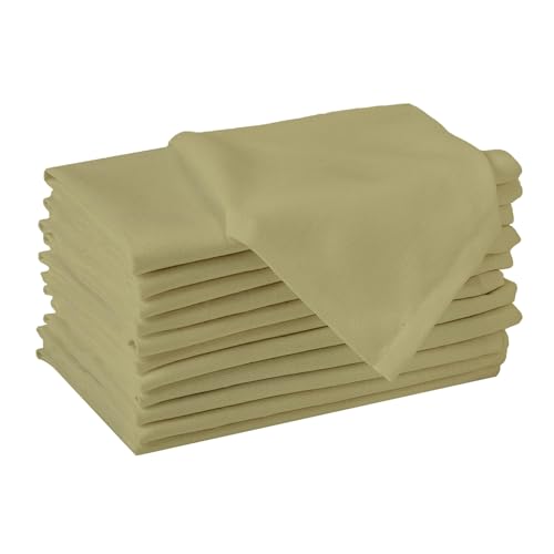 Image of 100% Cotton Dinner Napkins 12x12 Inch, Soft & Durable, Reusable Cloth Napkins for Dining, Events, and Everyday Use (Taupe, Set of 25 (12x12))