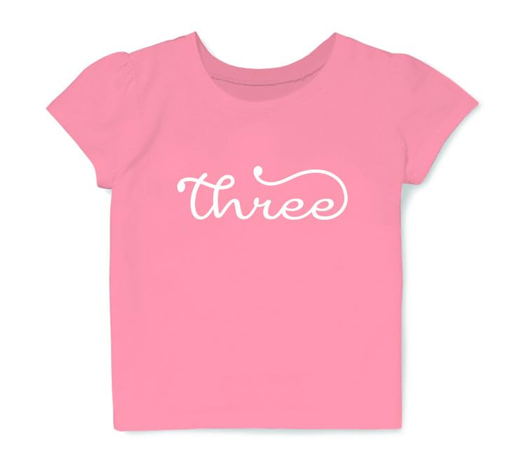 Simple 3rd Birthday Party T-Shirt for 3 Year Old Toddler Girls 3T