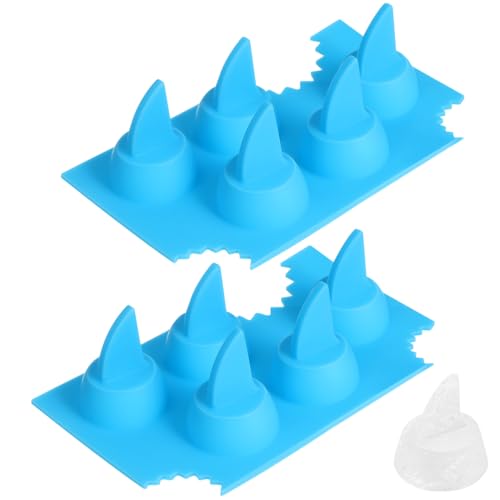 2 Pack Cubiteras de Silicona con Forma de Aleta de Tiburón miniatura 1