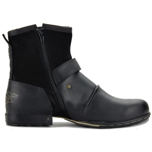 Leather Casual Motorcycle Combat Hiking Dress Ankle Boots for Men with Side Zipper4